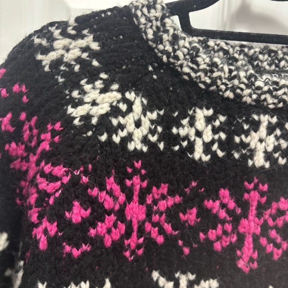 J Crew Jacquard Faie isle sweater Black,Small, Preppy. Cabincore, Wool, Holiday - Picture 11 of 16